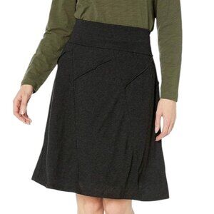 prAna Daphne Skirt Knee Length Charcoal Grey Cotton Blend Women's size Small
